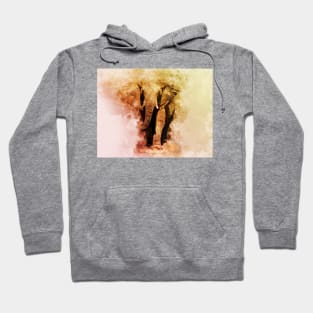 Powerful African Elephant - Watercolor Hoodie